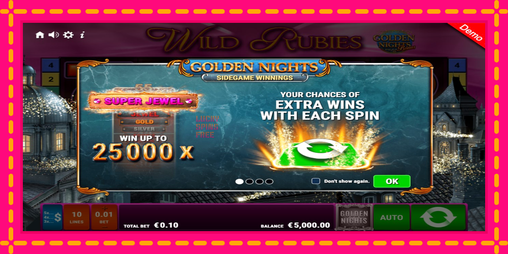 Wild Rubies Golden Nights - thiết bị chơi game với phần thưởng độc đáo, hình ảnh 1