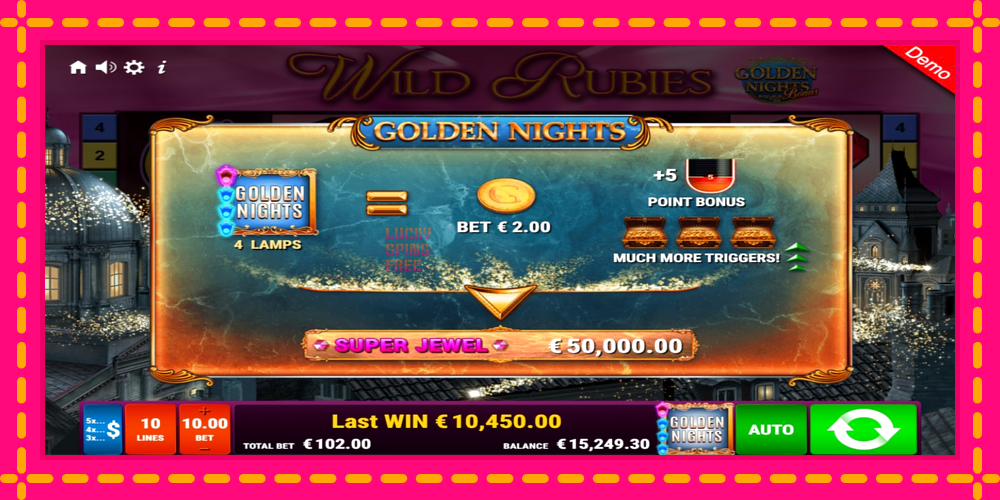 Wild Rubies Golden Nights - thiết bị chơi game với phần thưởng độc đáo, hình ảnh 5