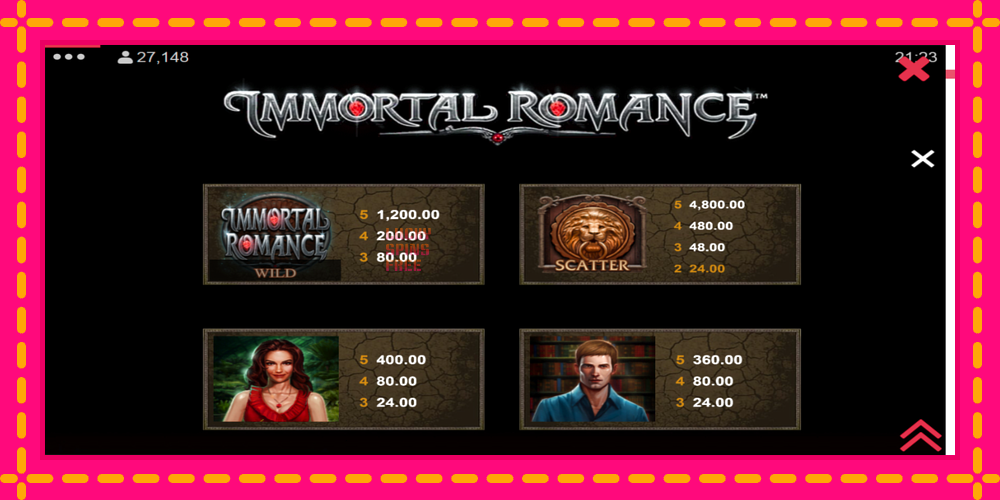 Immortal Romance - thiết bị chơi game với phần thưởng độc đáo, hình ảnh 6