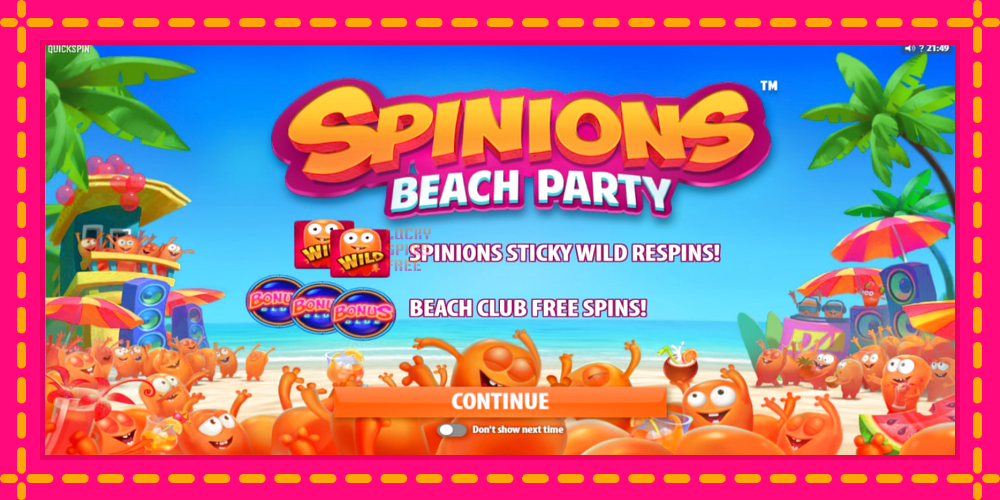 Spinions Beach Party - thiết bị chơi game với phần thưởng độc đáo, hình ảnh 1