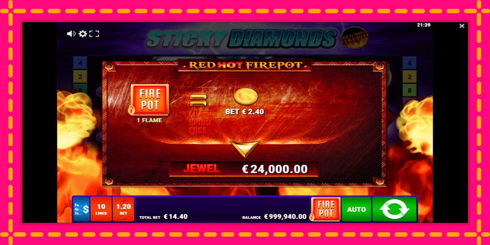 Sticky Diamonds Red Hot Firepot - thiết bị chơi game với phần thưởng độc đáo, hình ảnh 4