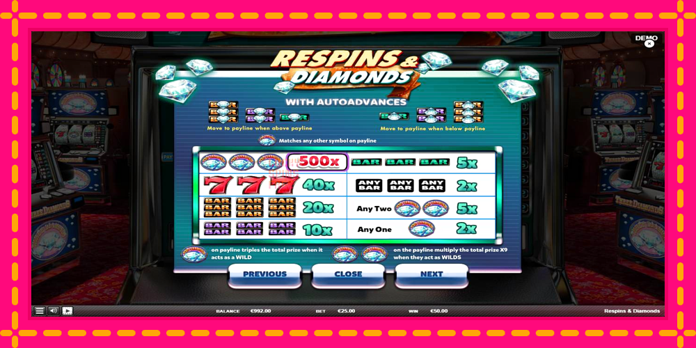 Respins Diamonds - thiết bị chơi game với phần thưởng độc đáo, hình ảnh 5