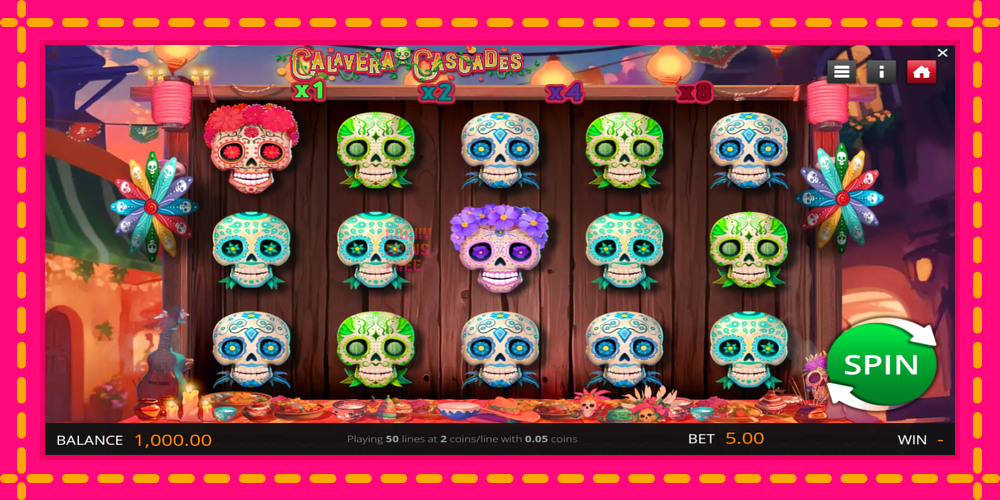 Calavera Cascades - thiết bị chơi game với phần thưởng độc đáo, hình ảnh 1