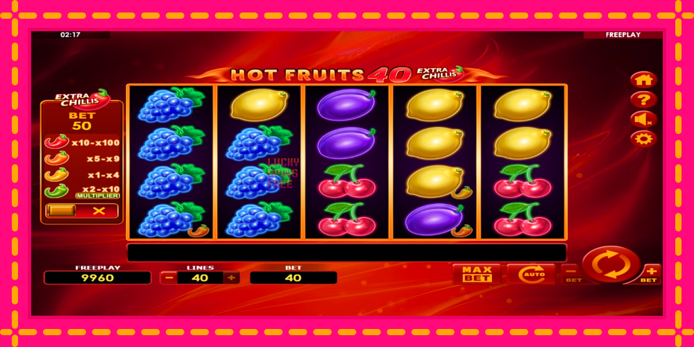 Hot Fruits 40 Extra Chillis - thiết bị chơi game với phần thưởng độc đáo, hình ảnh 2