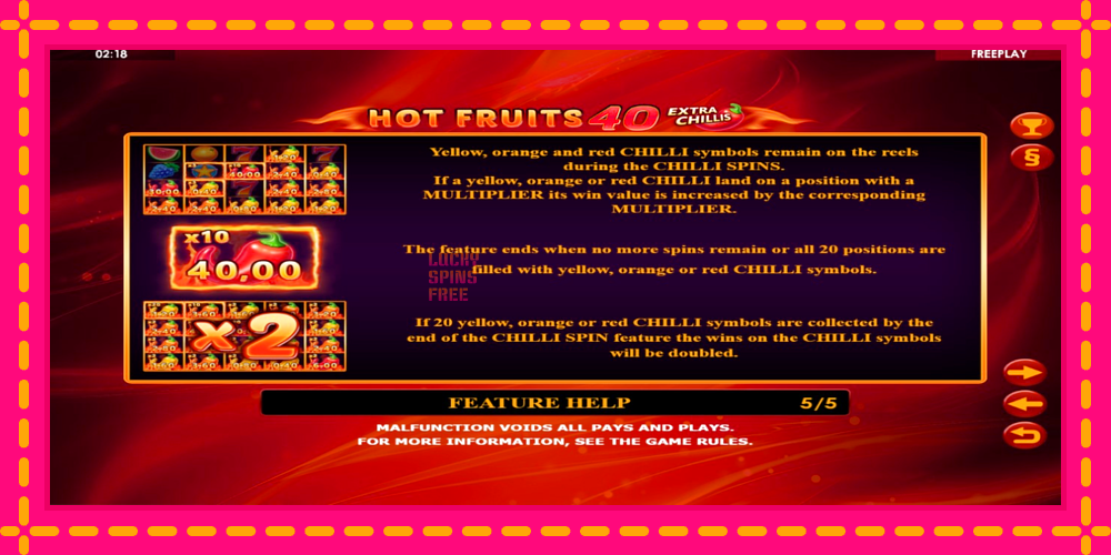 Hot Fruits 40 Extra Chillis - thiết bị chơi game với phần thưởng độc đáo, hình ảnh 6