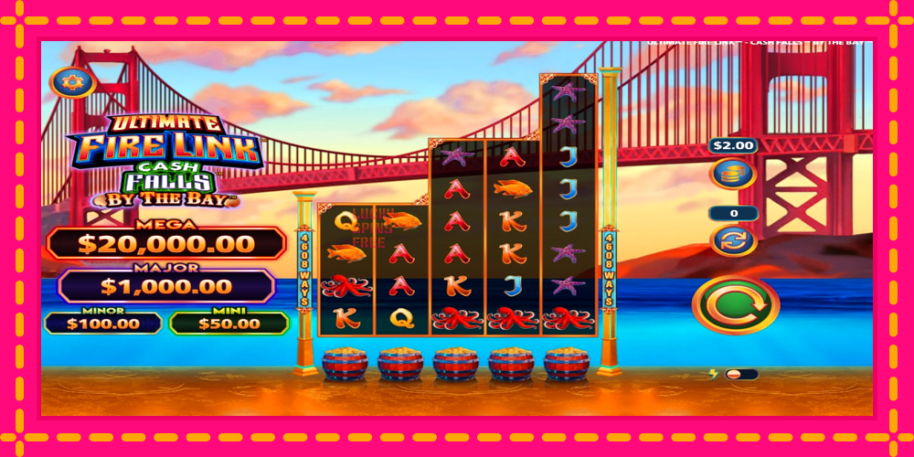 Ultimate Fire Link Cash Falls By The Bay - thiết bị chơi game với phần thưởng độc đáo, hình ảnh 1