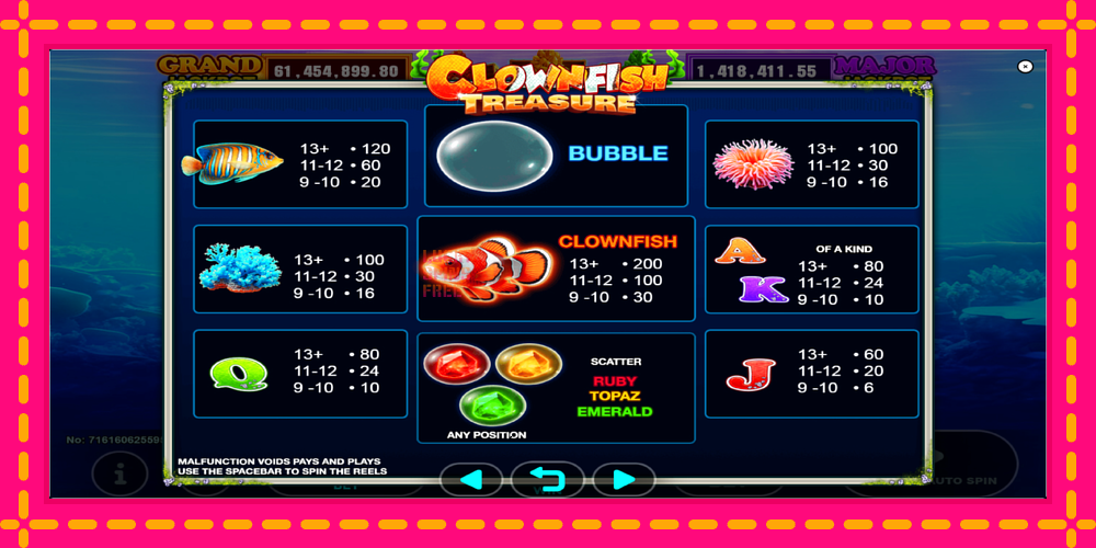 Clown Fish Treasure - thiết bị chơi game với phần thưởng độc đáo, hình ảnh 5