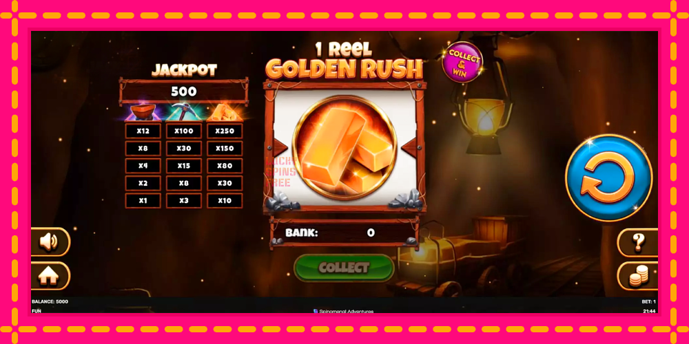 1 Reel Golden Rush - thiết bị chơi game với phần thưởng độc đáo, hình ảnh 2