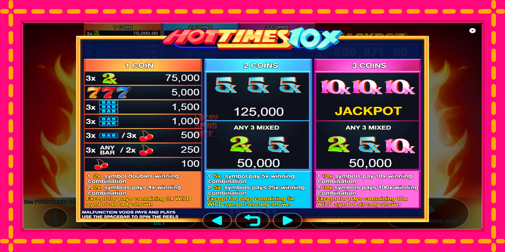 Hot Times 10x - thiết bị chơi game với phần thưởng độc đáo, hình ảnh 5