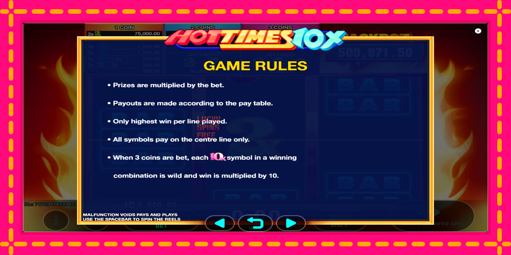 Hot Times 10x - thiết bị chơi game với phần thưởng độc đáo, hình ảnh 6