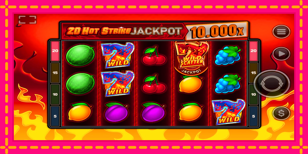 20 Hot Strike Jackpot - thiết bị chơi game với phần thưởng độc đáo, hình ảnh 2