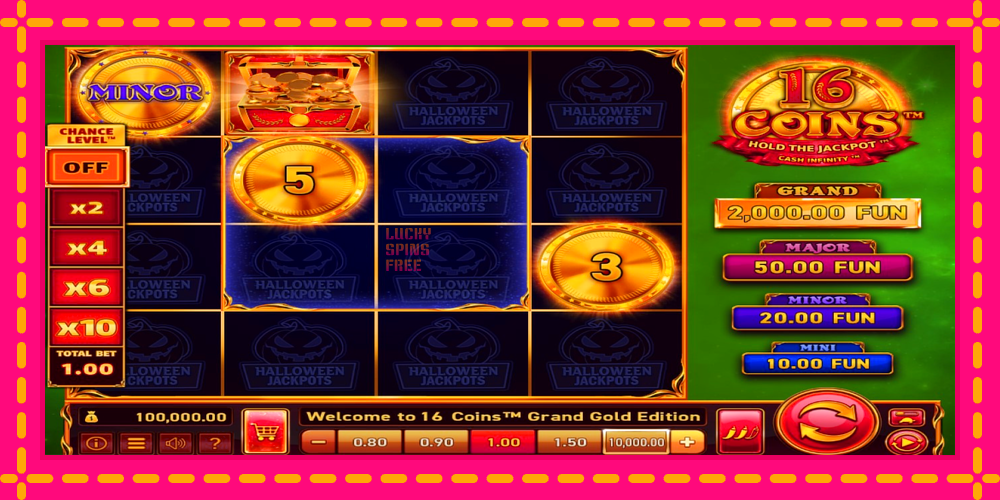 16 Coins Grand Gold Edition Halloween Jackpots - thiết bị chơi game với phần thưởng độc đáo, hình ảnh 1