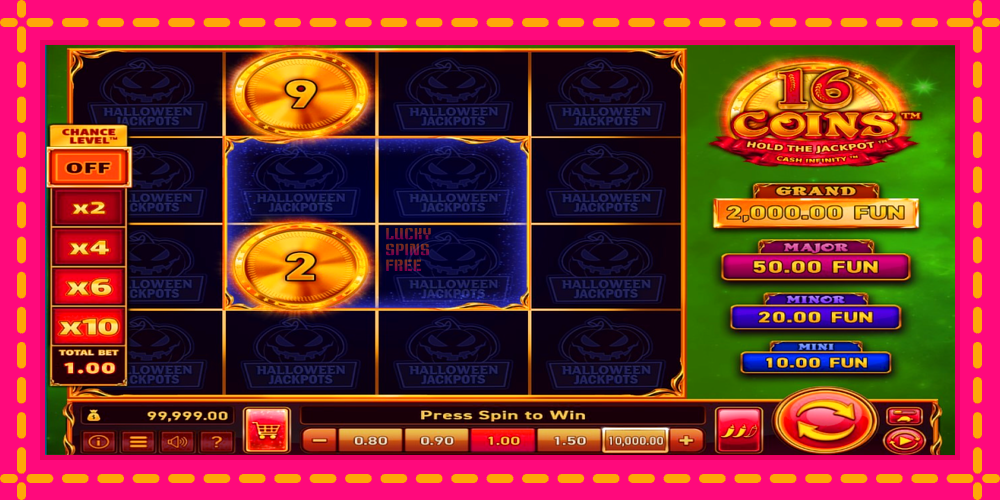 16 Coins Grand Gold Edition Halloween Jackpots - thiết bị chơi game với phần thưởng độc đáo, hình ảnh 2