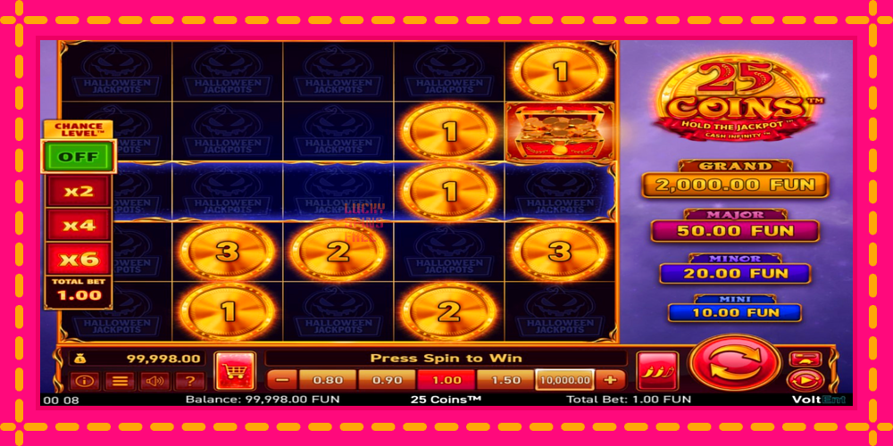 25 Coins Halloween Jackpots - thiết bị chơi game với phần thưởng độc đáo, hình ảnh 2