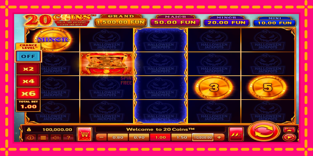 20 Coins Halloween Jackpots - thiết bị chơi game với phần thưởng độc đáo, hình ảnh 1