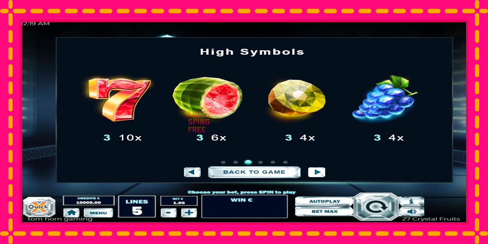 27 Crystal Fruits - thiết bị chơi game với phần thưởng độc đáo, hình ảnh 6