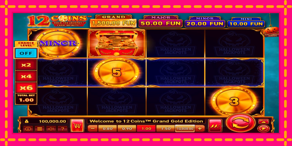 12 Coins Grand Gold Edition Halloween Jackpots - thiết bị chơi game với phần thưởng độc đáo, hình ảnh 1