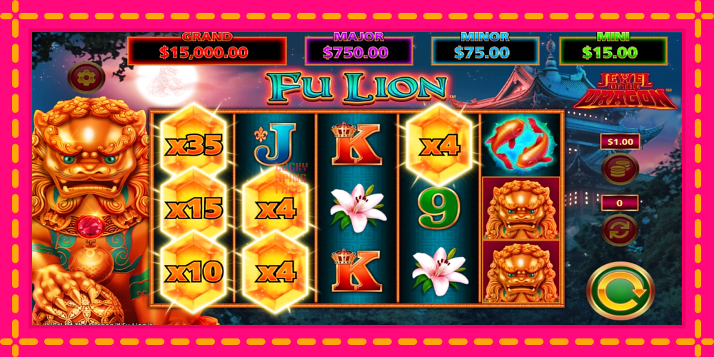 Jewel of the Dragon Fu Lion - thiết bị chơi game với phần thưởng độc đáo, hình ảnh 2