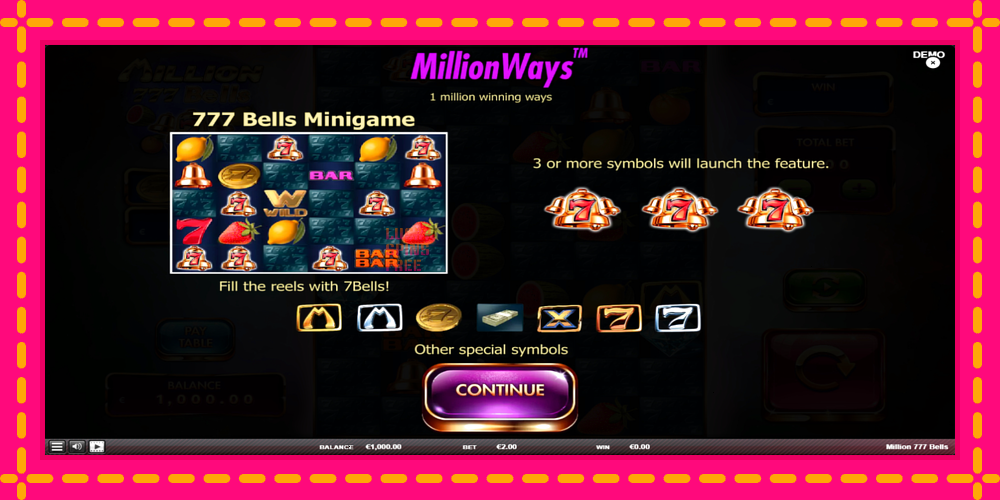 Million 777 Bells - thiết bị chơi game với phần thưởng độc đáo, hình ảnh 1