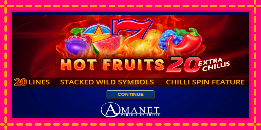 Hot Fruits 20 Extra Chillis - thiết bị chơi game với phần thưởng độc đáo, hình ảnh 1