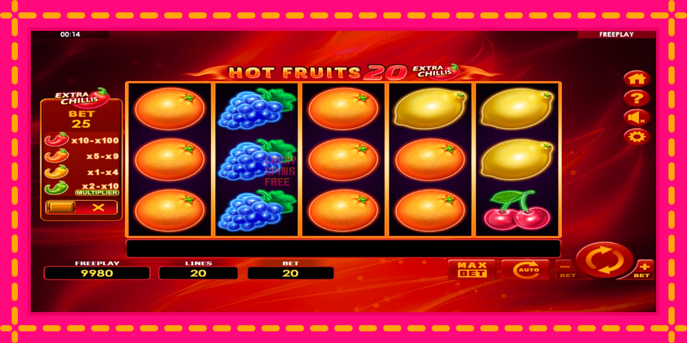 Hot Fruits 20 Extra Chillis - thiết bị chơi game với phần thưởng độc đáo, hình ảnh 2