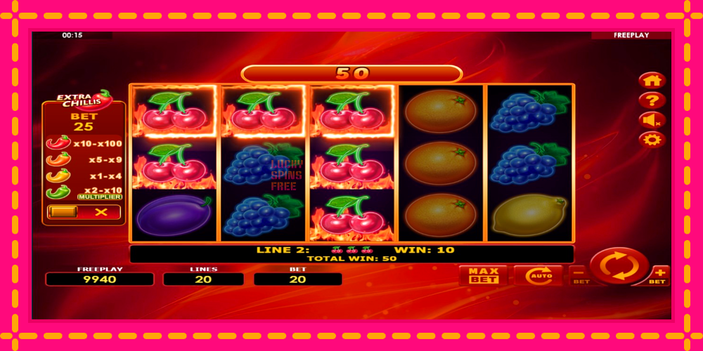 Hot Fruits 20 Extra Chillis - thiết bị chơi game với phần thưởng độc đáo, hình ảnh 3