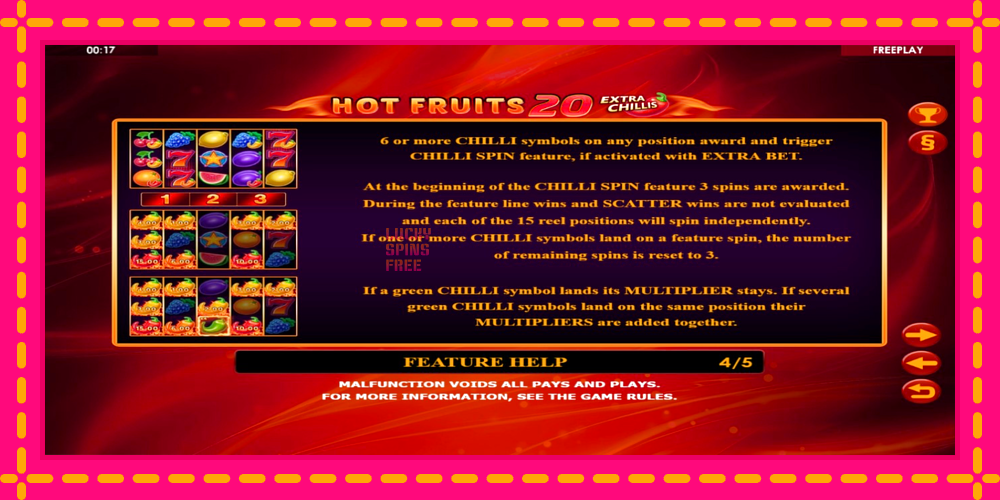 Hot Fruits 20 Extra Chillis - thiết bị chơi game với phần thưởng độc đáo, hình ảnh 6