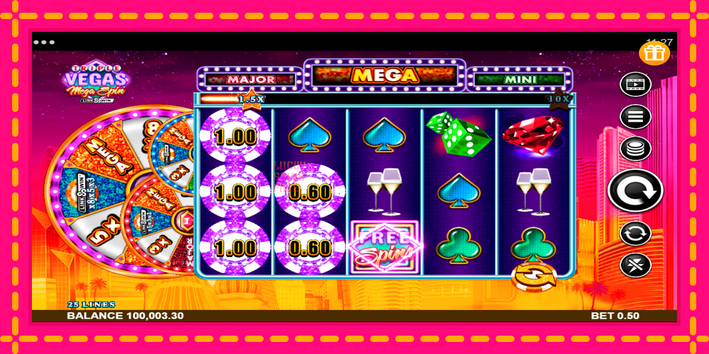 Triple Vegas Mega Spin - thiết bị chơi game với phần thưởng độc đáo, hình ảnh 3