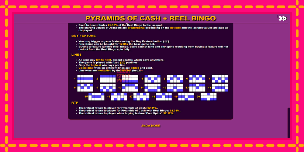 Pyramids of Cash with Reel Bingo - thiết bị chơi game với phần thưởng độc đáo, hình ảnh 6