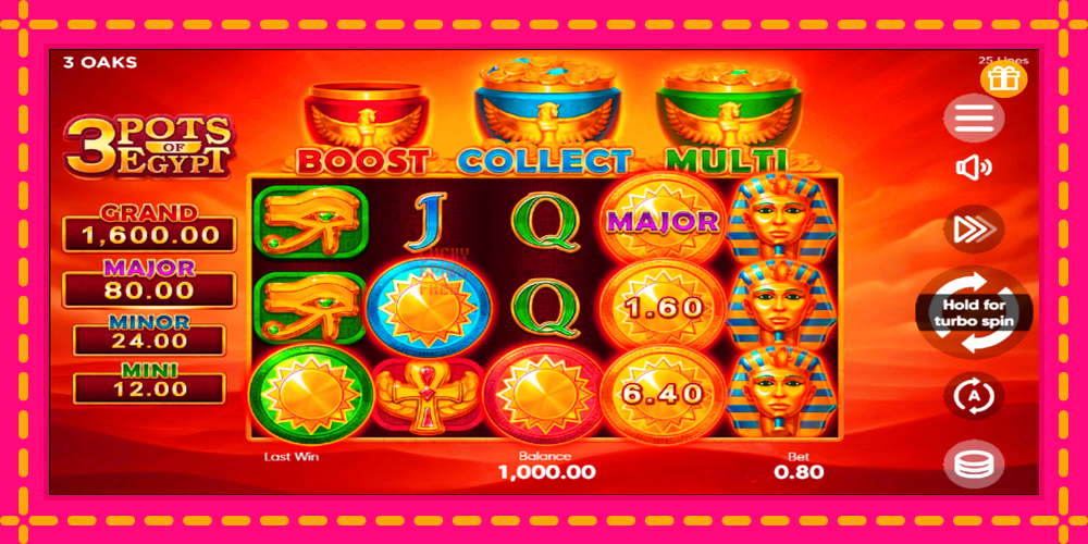 3 Pots of Egypt - thiết bị chơi game với phần thưởng độc đáo, hình ảnh 1