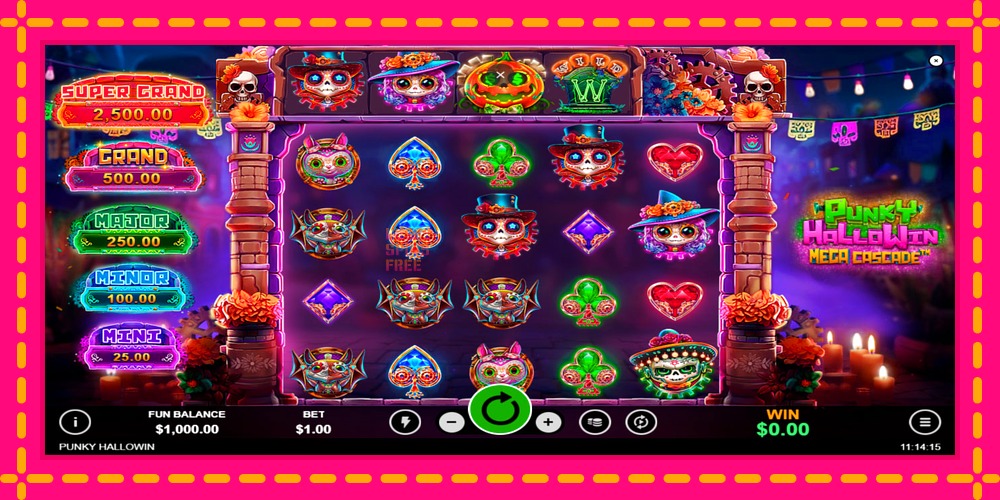 Punky HalloWin Mega Cascade - thiết bị chơi game với phần thưởng độc đáo, hình ảnh 1