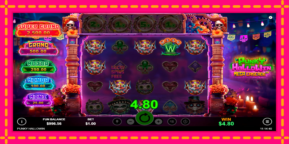 Punky HalloWin Mega Cascade - thiết bị chơi game với phần thưởng độc đáo, hình ảnh 3