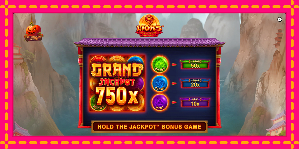 9 Lions Halloween Jackpots - thiết bị chơi game với phần thưởng độc đáo, hình ảnh 1