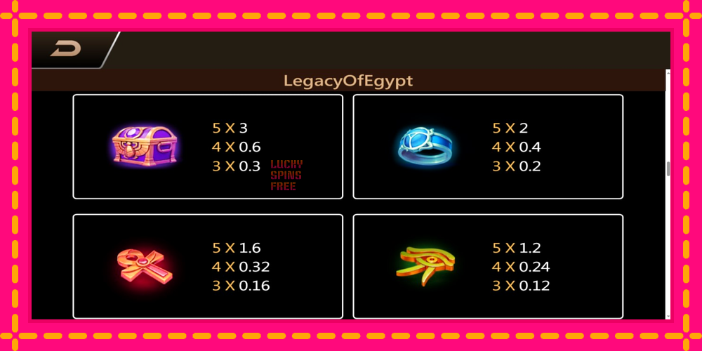 Legacy of Egypt - thiết bị chơi game với phần thưởng độc đáo, hình ảnh 6