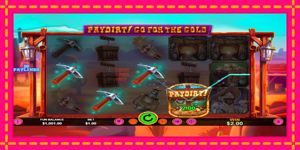 Paydirt! Go for the Gold - thiết bị chơi game với phần thưởng độc đáo, hình ảnh 2