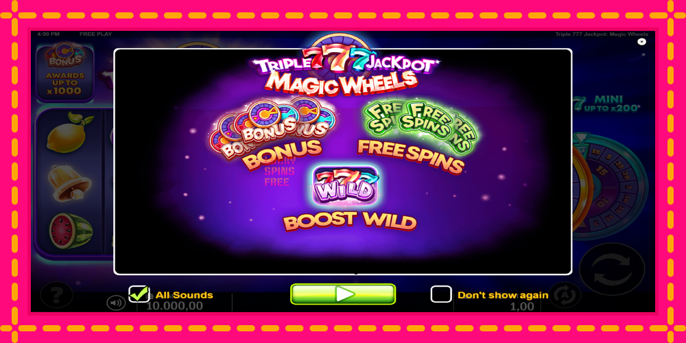 Triple 777 Jackpot Magic Wheels - thiết bị chơi game với phần thưởng độc đáo, hình ảnh 1