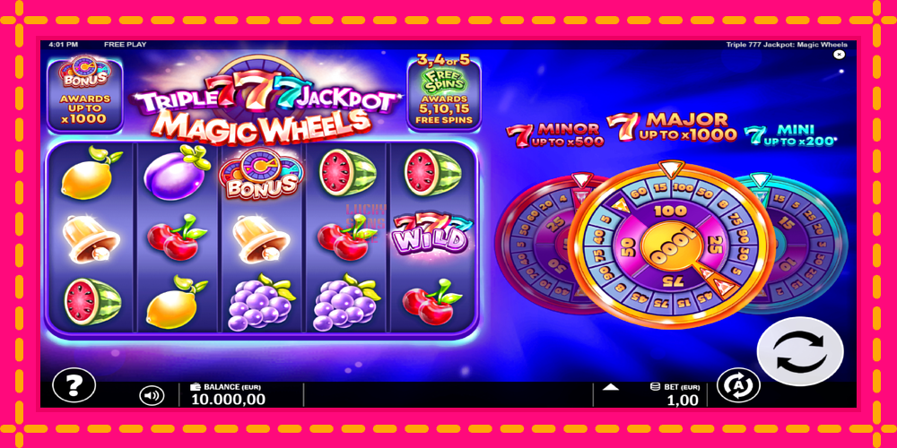 Triple 777 Jackpot Magic Wheels - thiết bị chơi game với phần thưởng độc đáo, hình ảnh 2