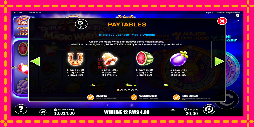 Triple 777 Jackpot Magic Wheels - thiết bị chơi game với phần thưởng độc đáo, hình ảnh 5