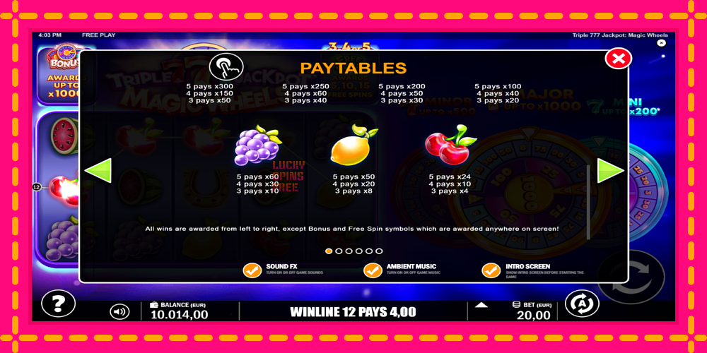 Triple 777 Jackpot Magic Wheels - thiết bị chơi game với phần thưởng độc đáo, hình ảnh 6