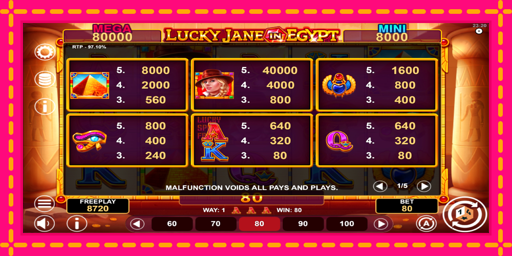 Lucky Jane in Egypt Hold & Win - thiết bị chơi game với phần thưởng độc đáo, hình ảnh 5