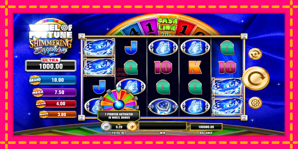 Wheel of Fortune Shimmering Sapphires - thiết bị chơi game với phần thưởng độc đáo, hình ảnh 2