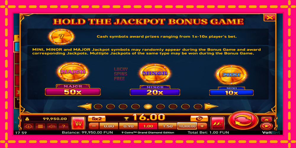 9 Coins Grand Diamond Edition Halloween Jackpots - thiết bị chơi game với phần thưởng độc đáo, hình ảnh 5