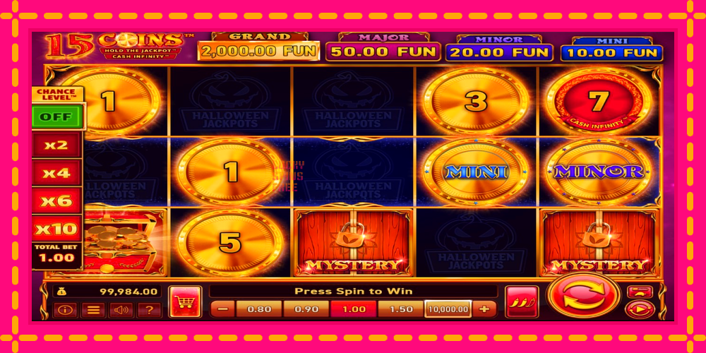 15 Coins Grand Gold Edition Halloween Jackpot - thiết bị chơi game với phần thưởng độc đáo, hình ảnh 2