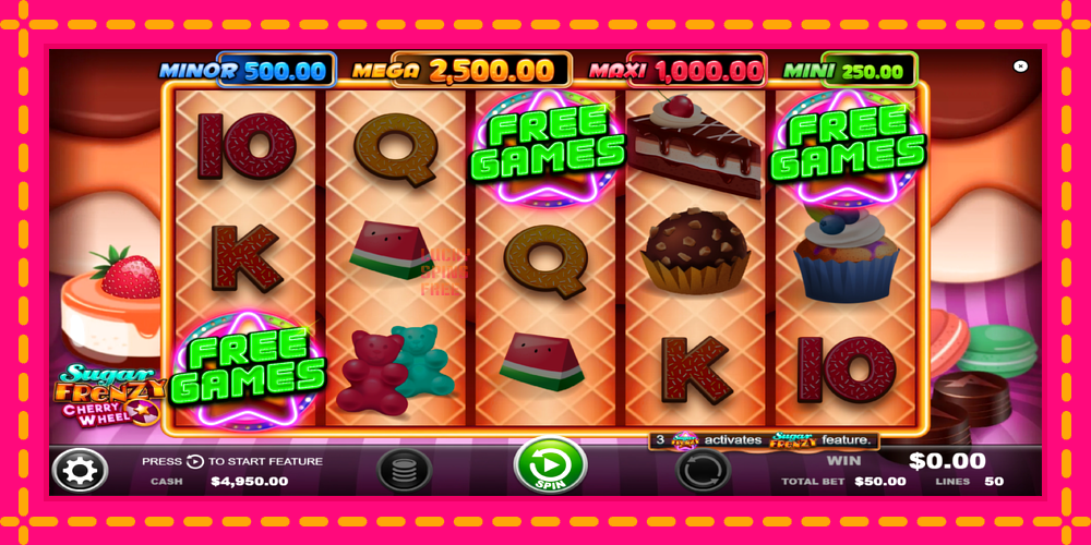 Sugar Frenzy Cherry Wheel - thiết bị chơi game với phần thưởng độc đáo, hình ảnh 2