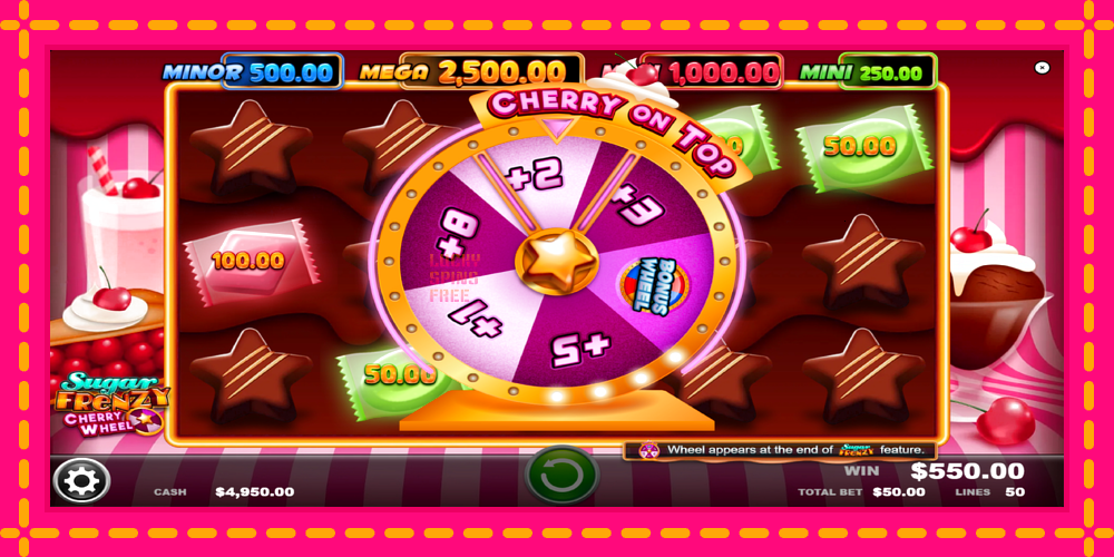 Sugar Frenzy Cherry Wheel - thiết bị chơi game với phần thưởng độc đáo, hình ảnh 4