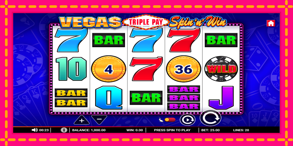 Vegas Triple Pay Spin n Win - thiết bị chơi game với phần thưởng độc đáo, hình ảnh 1