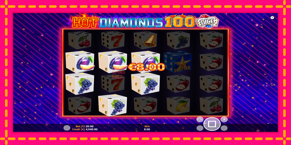 Hot Diamonds 100 Dice - thiết bị chơi game với phần thưởng độc đáo, hình ảnh 2