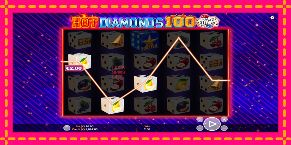 Hot Diamonds 100 Dice - thiết bị chơi game với phần thưởng độc đáo, hình ảnh 3