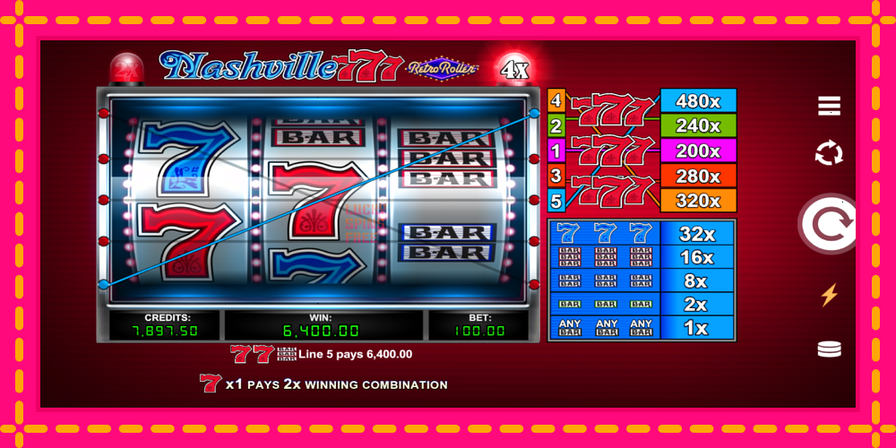 Nashville 777 Retro Roller - thiết bị chơi game với phần thưởng độc đáo, hình ảnh 2