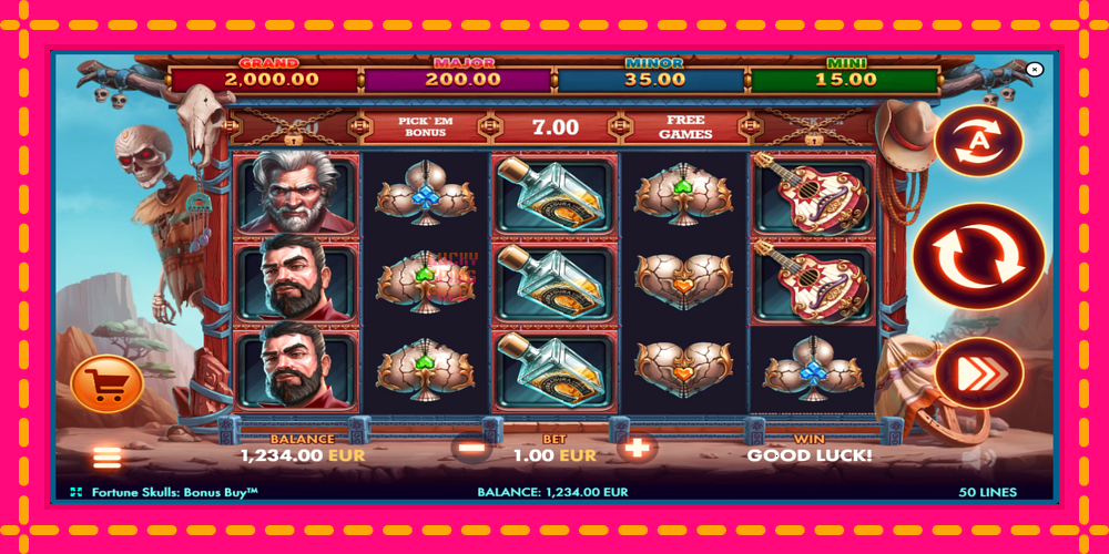 Fortune Skulls Bonus Buy - thiết bị chơi game với phần thưởng độc đáo, hình ảnh 2